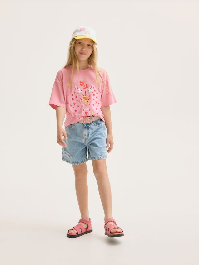 Cotton T-shirt with print - RESERVED