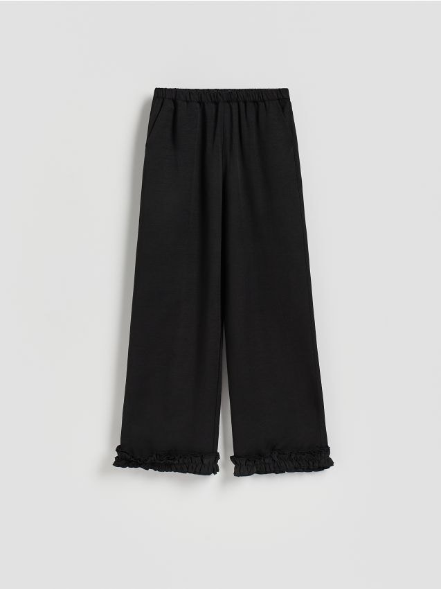 Reserved - Pantaloni din viscoză - negru