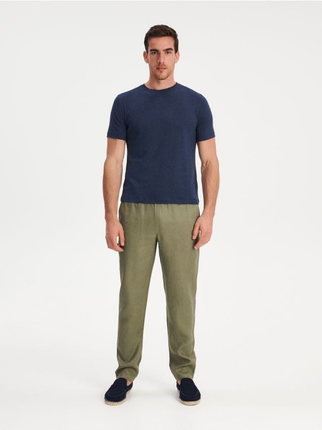 Reserved - Pantaloni jogger din in - verde