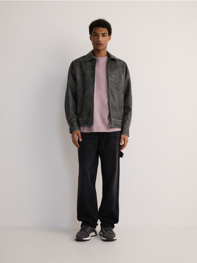 Reserved - blugi straight fit - gri