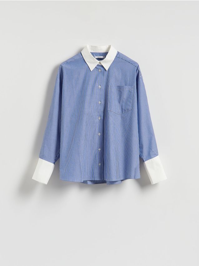 Shirt with contrasting cuffs - RESERVED