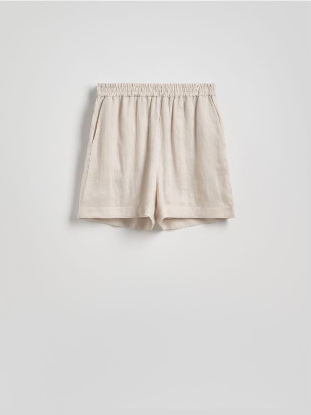 Reserved - Pantaloni scurți de in - bej