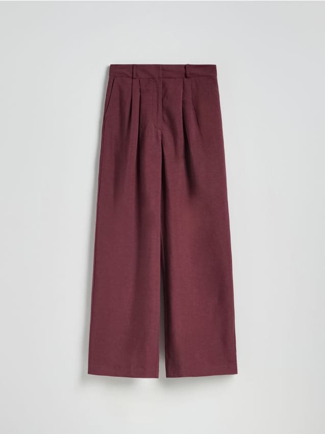 Pantalon large en lin majoritaire - RESERVED