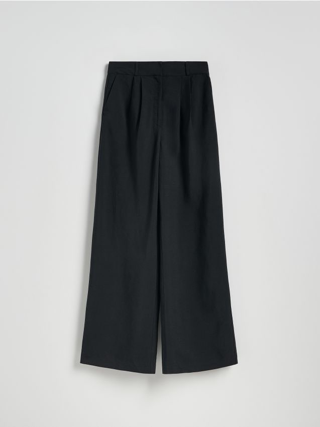 Pantalon large en lin majoritaire - RESERVED