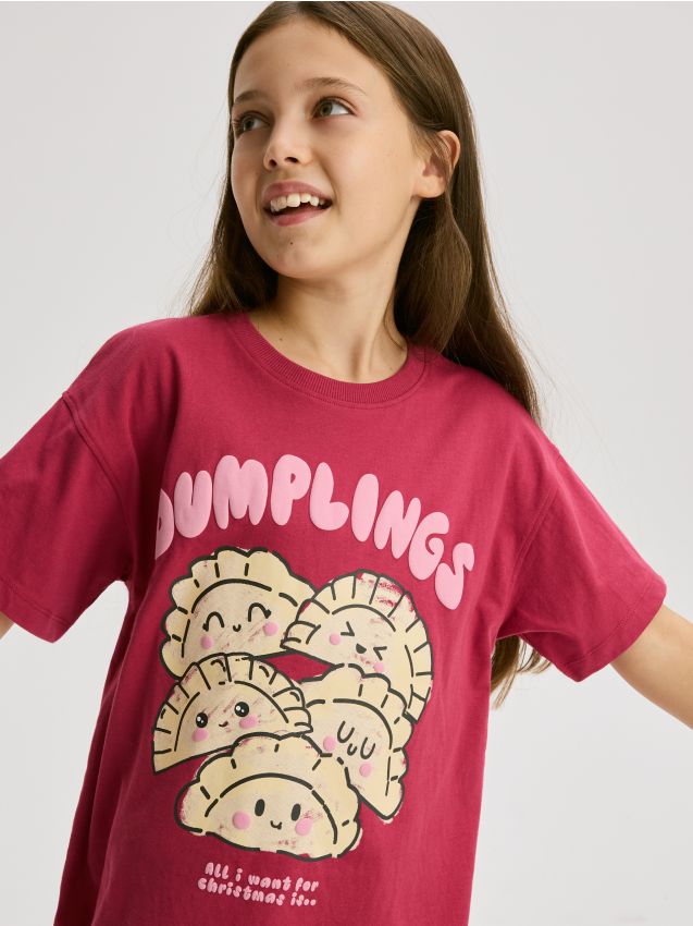 Reserved - T-shirt Crăciun - roșu