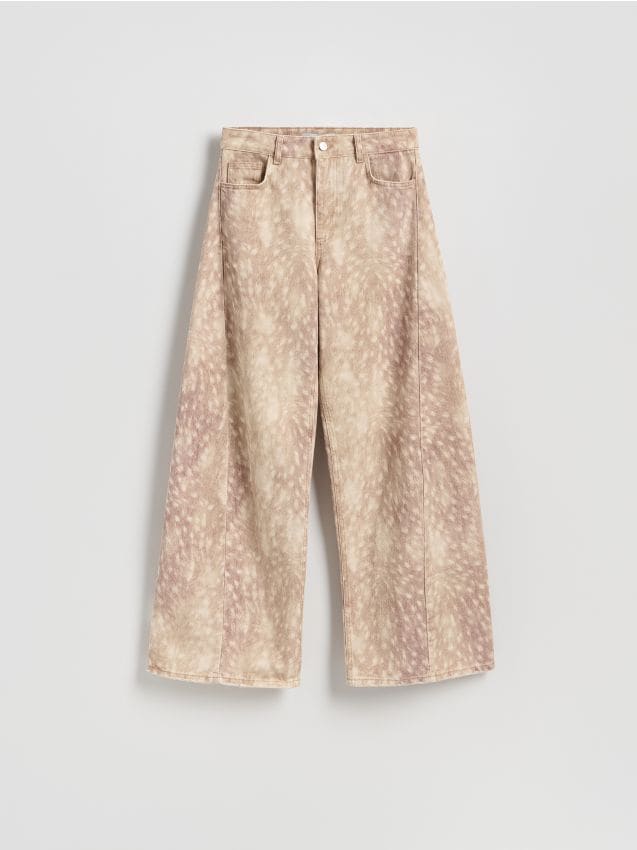 Animal print wide-leg jeans - RESERVED