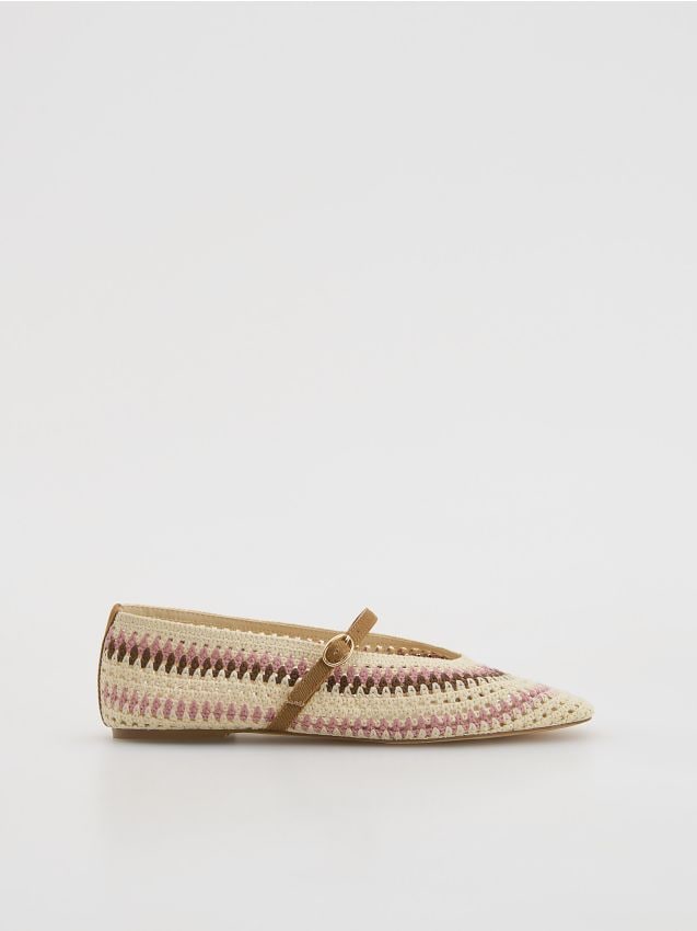 Woven ballet flats with a strap - RESERVED