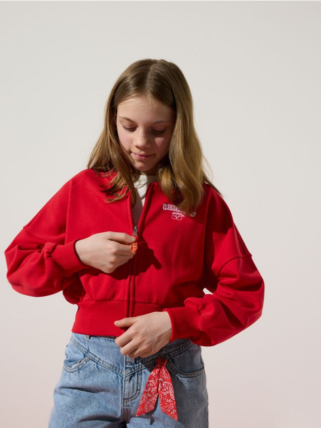 Bombersweatshirt med broderede detaljer - RESERVED