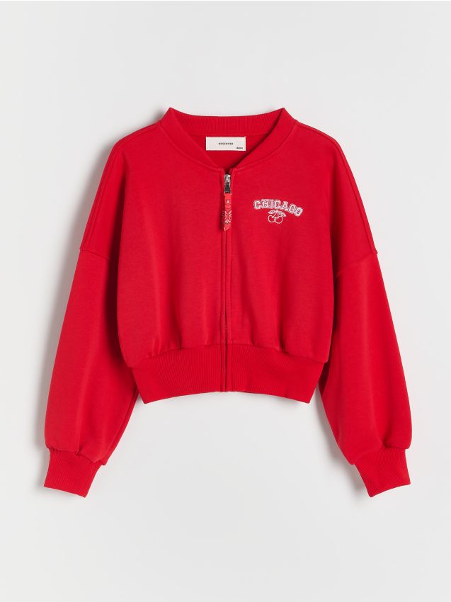 Bombersweatshirt med broderede detaljer - RESERVED
