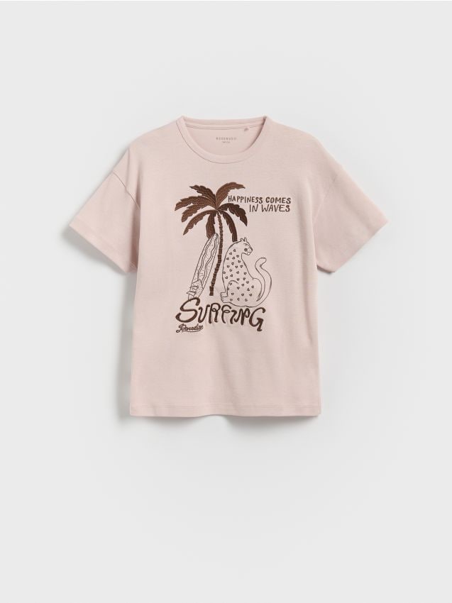 T-shirt with sequins and embroidery - RESERVED