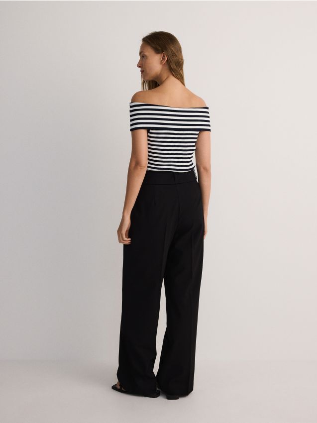 Trousers with tie waist belt - RESERVED