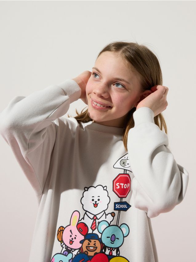 Reserved - GIRLS` JOGGING TOP - gri deschis Reserved - GIRLS` JOGGING TOP - gri deschis