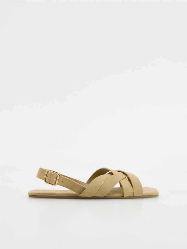 Leather rich sandals with straps - RESERVED