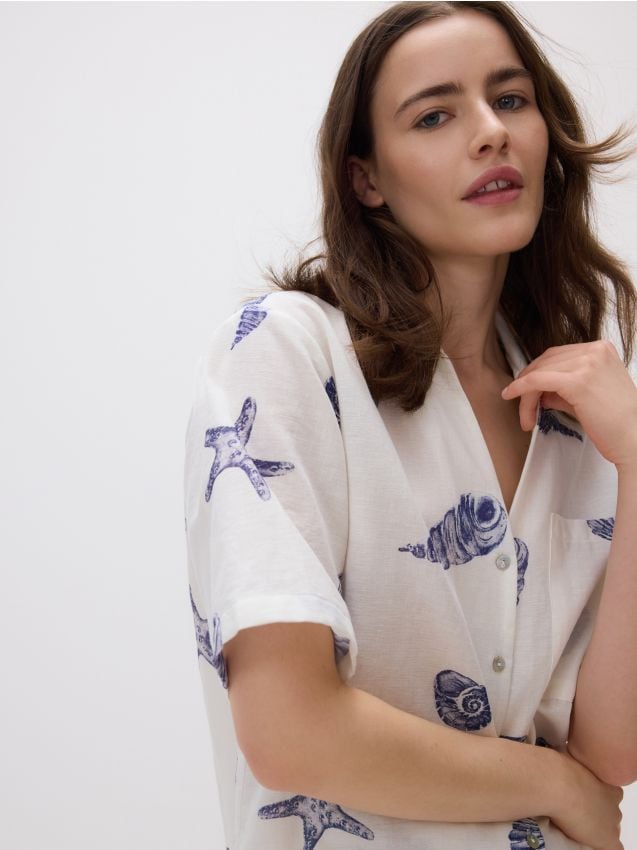 Linen blend shirt - RESERVED