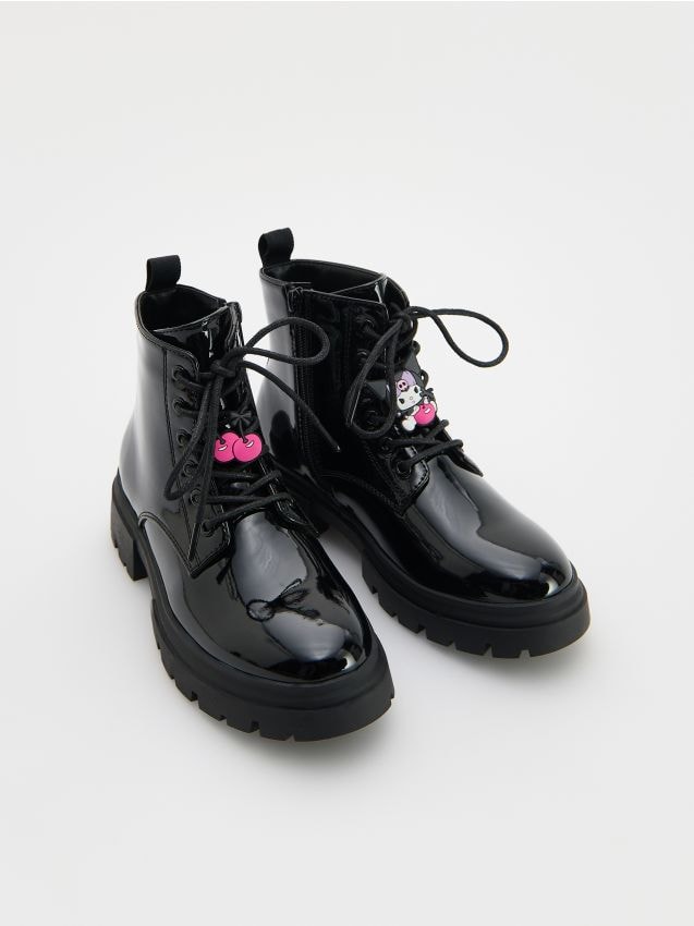 Reserved - girls` ankle boots - negru