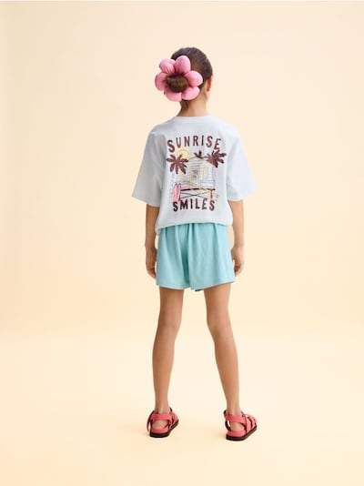 Shorts mit Wickeloptik vorn
