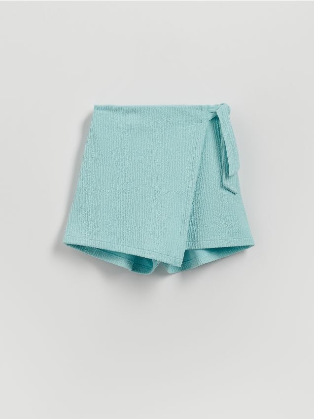 Reserved - Pantaloni scurți petrecuți în față - turcoaz-pal