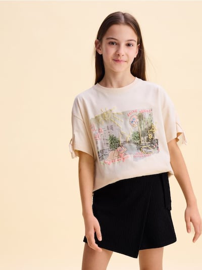 Shorts mit Wickeloptik vorn