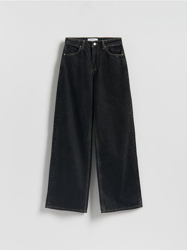Reserved - Blugi wide leg - gri