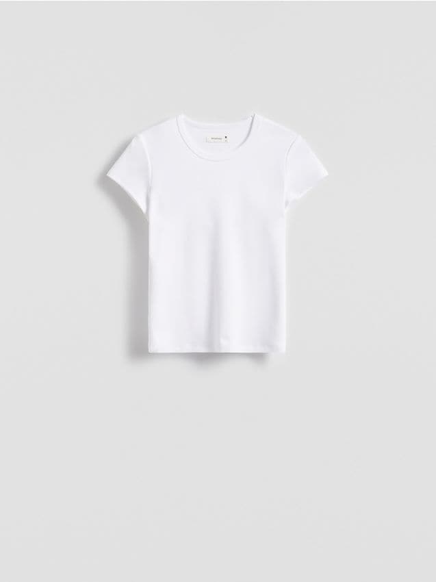 Reserved - Tricou din bumbac mercerizat - alb