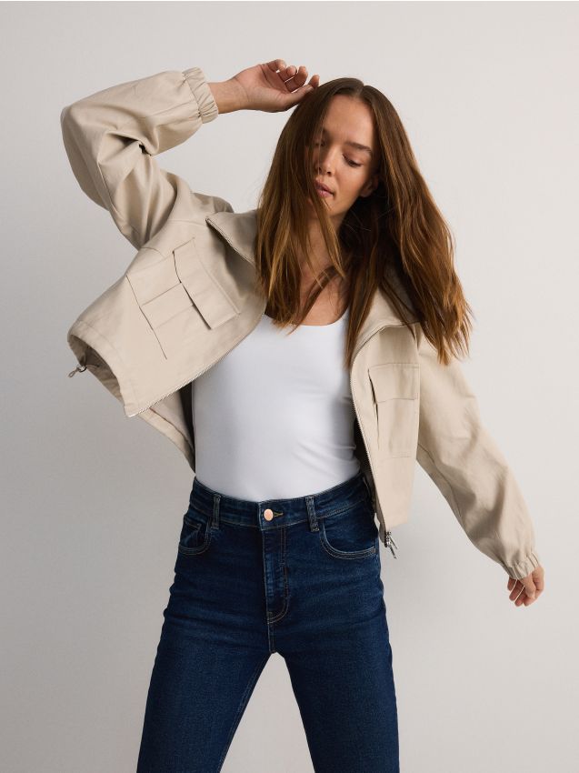 Veste courte en cuir synthétique - RESERVED