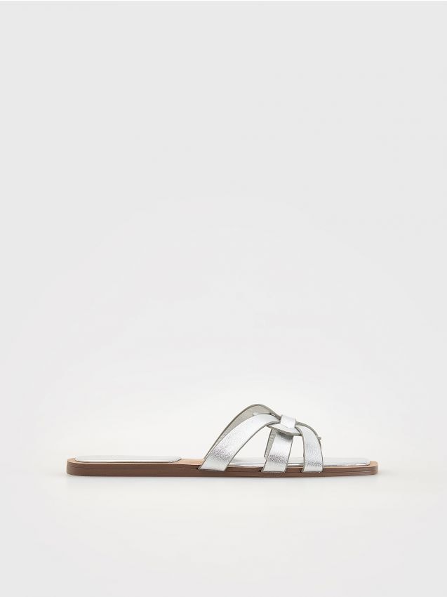 Reserved - ladies` slides - argintiu
