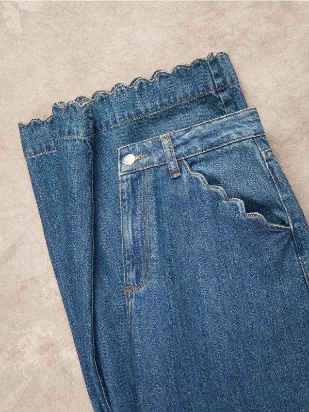 Wide-leg jeans s dekorativnim ukrasom - RESERVED