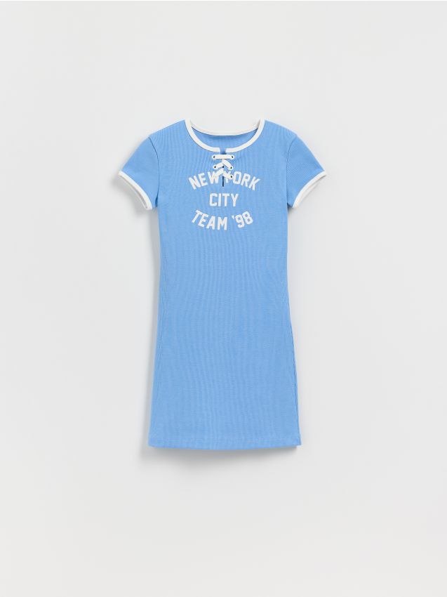 Rib knit cotton rich dress - RESERVED