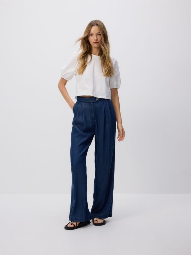 Wide leg lyocell jeans - RESERVED