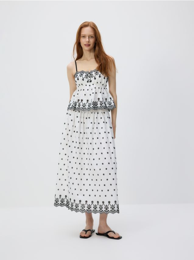 Embroidered strappy top - RESERVED