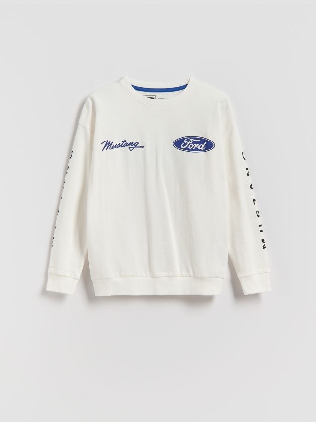 Reserved - Bluza din bumbac Ford - crem