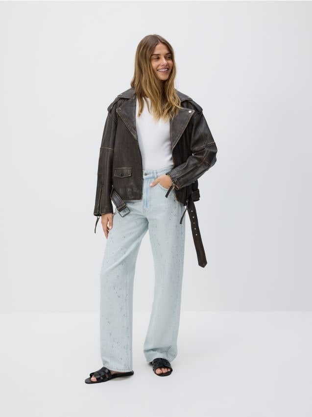 Rhinestone jeans - RESERVED