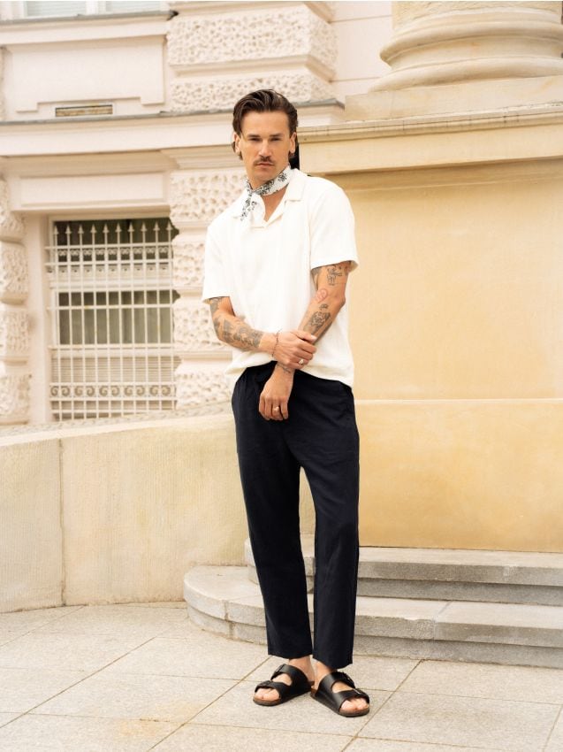 Carrot trousers in lyocell blend - RESERVED