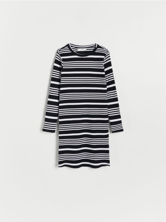 Reserved - rochie în dungi - negru