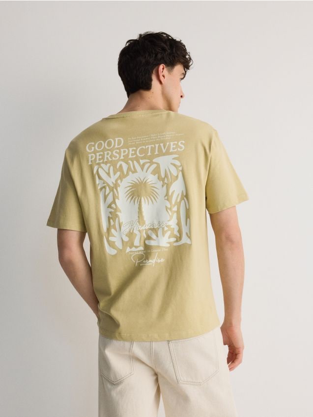 Reserved - tricou relaxed fit - verde-oliv deschis
