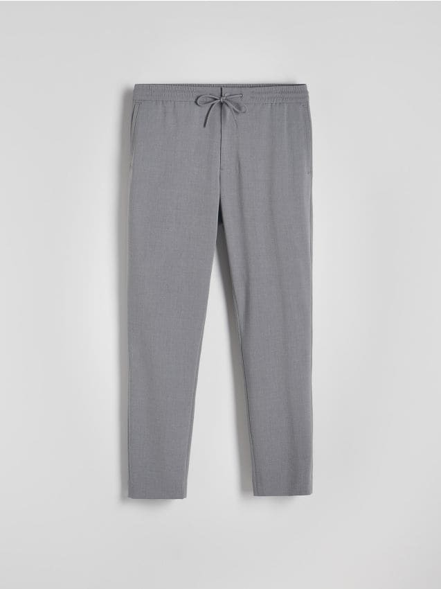 Reserved - pantaloni jogger cu șnur în talie - gri deschis