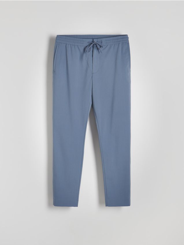 Reserved - pantaloni jogger cu șnur în talie - albastru metalizat