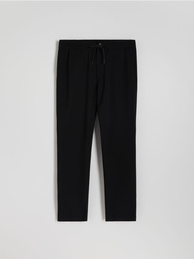 Reserved - pantaloni jogger cu șnur în talie - negru