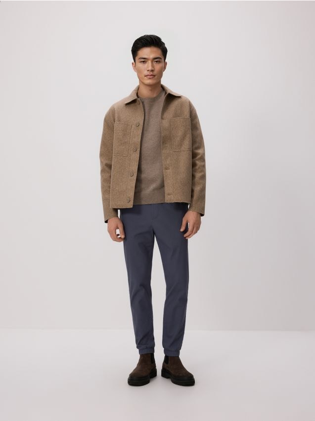 Reserved - Pantaloni jogger din bumbac - Albastru metalizat
