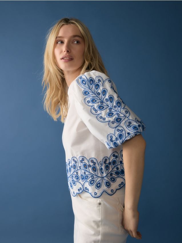 Blouse with embroidered decoration - RESERVED