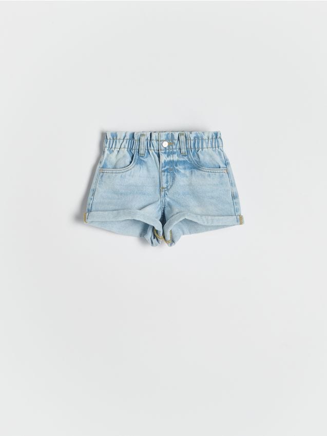 Paperbag denim shorts - RESERVED