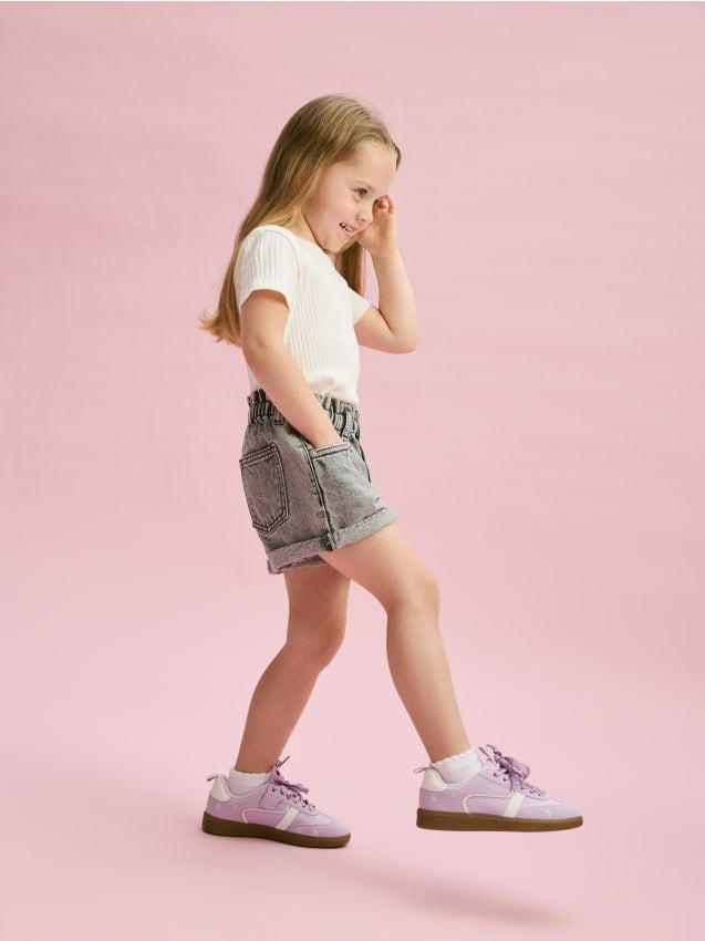 Paperbag denim shorts - RESERVED