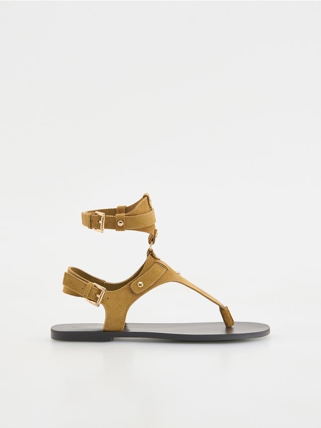 Suede sandals with straps - RESERVED