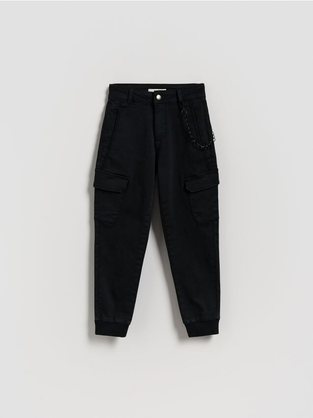 Reserved - Pantaloni jogger cu lanț - negru