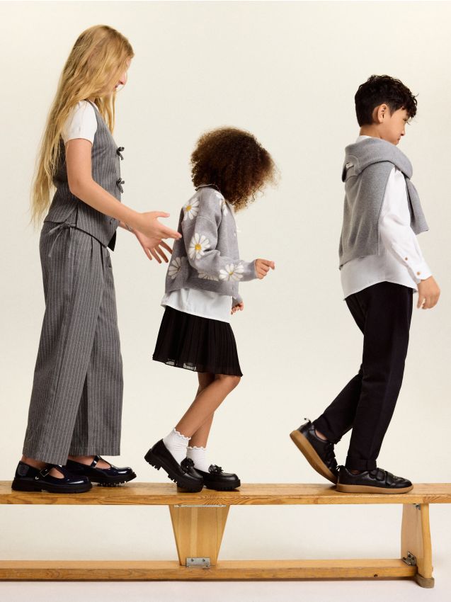 Chino van structuurstof met riem - RESERVED