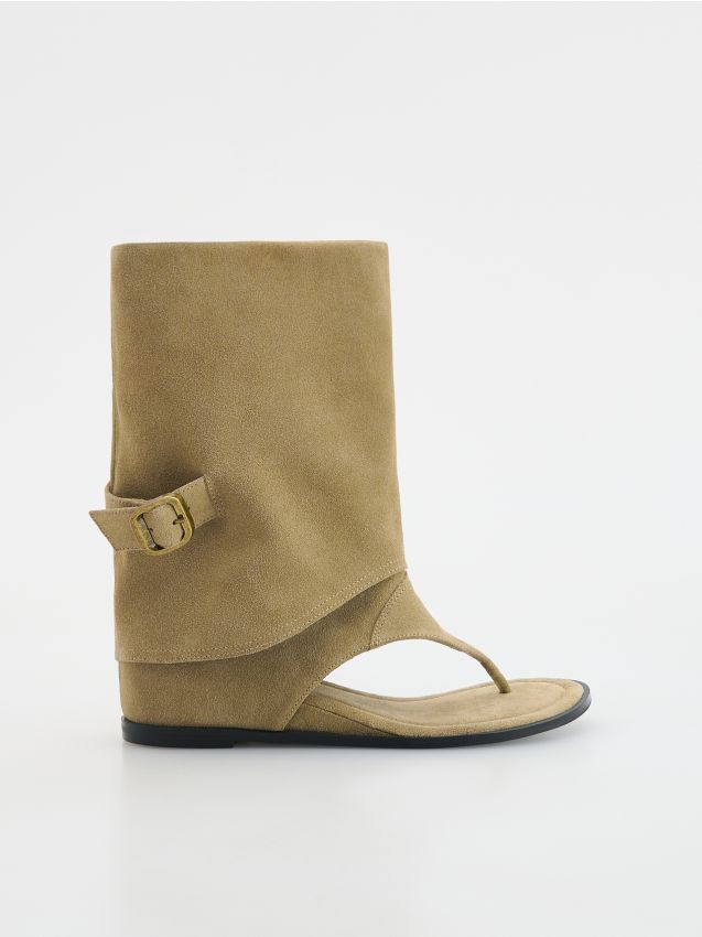 Suede sandals with upper part - RESERVED