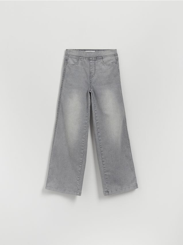 Reserved - Blugi wide leg elastici - gri deschis