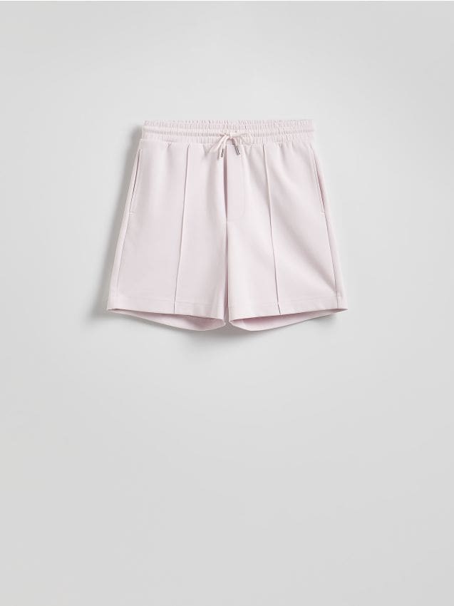Reserved - Pantaloni scurți confortabili, cu cusături decorative - violet-orhidee