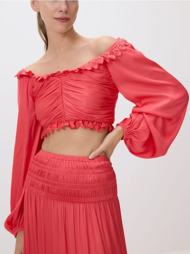Blouse with drape detail - RESERVED