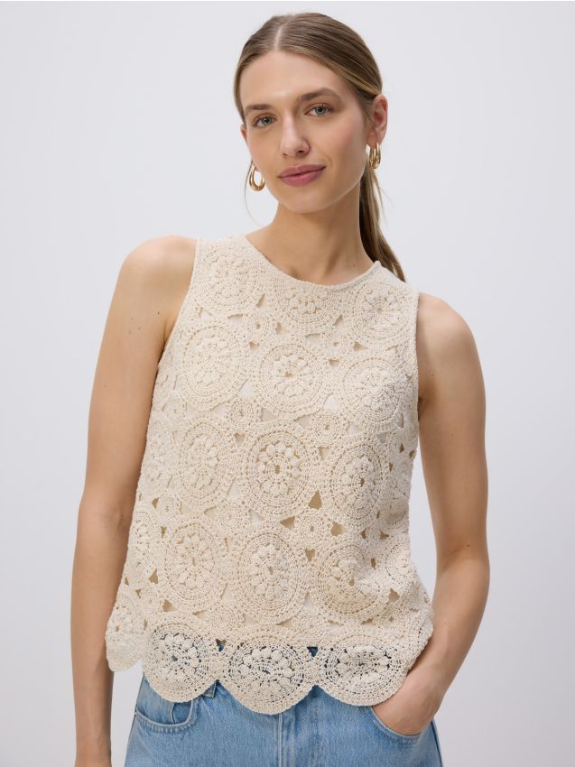 Cotton openwork top - RESERVED